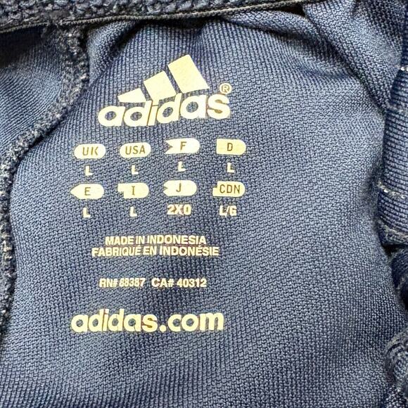 Adidas Womens Size L Track Pants Navy Blue 3-Stripe Classic Retro Straight Leg - Picture 3 of 16